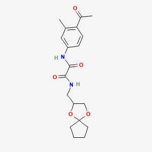 N'-(4-acetyl-3-methylphenyl)-N-(1,4-dioxaspiro[4.4]nonan-3-ylmethyl)oxamide