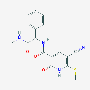 molecular formula C17H16N4O3S B7423237 5-cyano-N-[2-(methylamino)-2-oxo-1-phenylethyl]-6-methylsulfanyl-2-oxo-1H-pyridine-3-carboxamide 