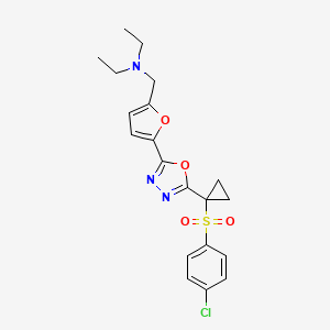 N-[[5-[5-[1-(4-chlorophenyl)sulfonylcyclopropyl]-1,3,4-oxadiazol-2-yl]furan-2-yl]methyl]-N-ethylethanamine