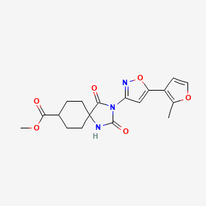 Methyl 3-[5-(2-methylfuran-3-yl)-1,2-oxazol-3-yl]-2,4-dioxo-1,3-diazaspiro[4.5]decane-8-carboxylate