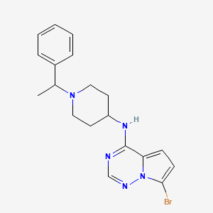 7-bromo-N-[1-(1-phenylethyl)piperidin-4-yl]pyrrolo[2,1-f][1,2,4]triazin-4-amine