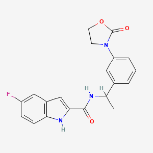 5-fluoro-N-[1-[3-(2-oxo-1,3-oxazolidin-3-yl)phenyl]ethyl]-1H-indole-2-carboxamide