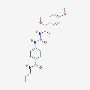 4-[[1-methoxy-1-(4-methoxyphenyl)propan-2-yl]carbamoylamino]-N-propylbenzamide