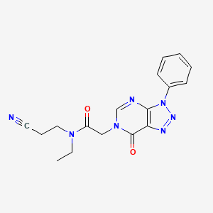 molecular formula C17H17N7O2 B7423345 N-(2-cyanoethyl)-N-ethyl-2-(7-oxo-3-phenyltriazolo[4,5-d]pyrimidin-6-yl)acetamide 