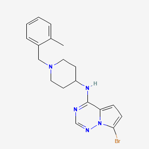 molecular formula C19H22BrN5 B7423366 7-bromo-N-[1-[(2-methylphenyl)methyl]piperidin-4-yl]pyrrolo[2,1-f][1,2,4]triazin-4-amine 