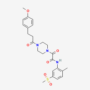 2-[4-[3-(4-methoxyphenyl)propanoyl]piperazin-1-yl]-N-(2-methyl-5-methylsulfonylphenyl)-2-oxoacetamide