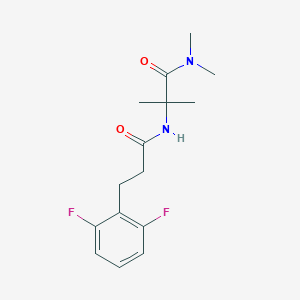 molecular formula C15H20F2N2O2 B7423375 2-[3-(2,6-difluorophenyl)propanoylamino]-N,N,2-trimethylpropanamide 