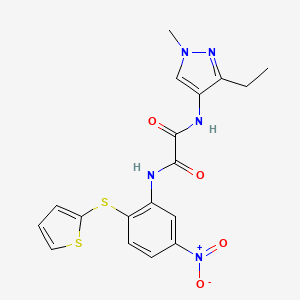 N'-(3-ethyl-1-methylpyrazol-4-yl)-N-(5-nitro-2-thiophen-2-ylsulfanylphenyl)oxamide