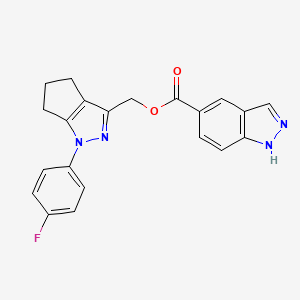 [1-(4-fluorophenyl)-5,6-dihydro-4H-cyclopenta[c]pyrazol-3-yl]methyl 1H-indazole-5-carboxylate