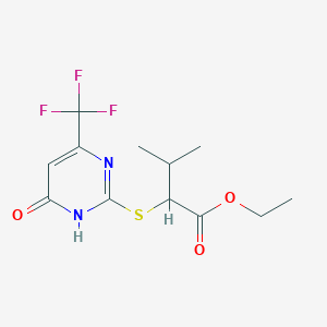 ethyl 3-methyl-2-[[6-oxo-4-(trifluoromethyl)-1H-pyrimidin-2-yl]sulfanyl]butanoate