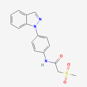 molecular formula C16H15N3O3S B7423451 N-(4-indazol-1-ylphenyl)-2-methylsulfonylacetamide 