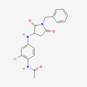 molecular formula C19H18ClN3O3 B7423458 N-[4-[(1-benzyl-2,5-dioxopyrrolidin-3-yl)amino]-2-chlorophenyl]acetamide 