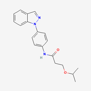 molecular formula C19H21N3O2 B7423478 N-(4-indazol-1-ylphenyl)-3-propan-2-yloxypropanamide 