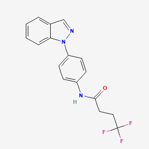 molecular formula C17H14F3N3O B7423499 4,4,4-trifluoro-N-(4-indazol-1-ylphenyl)butanamide 