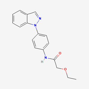 molecular formula C17H17N3O2 B7423506 2-ethoxy-N-(4-indazol-1-ylphenyl)acetamide 