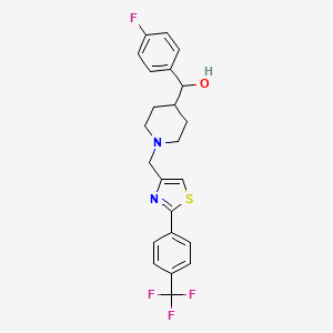 molecular formula C23H22F4N2OS B7423521 (4-Fluorophenyl)-[1-[[2-[4-(trifluoromethyl)phenyl]-1,3-thiazol-4-yl]methyl]piperidin-4-yl]methanol 