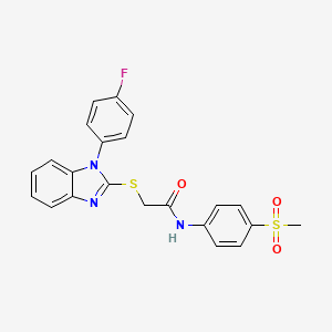 2-[1-(4-fluorophenyl)benzimidazol-2-yl]sulfanyl-N-(4-methylsulfonylphenyl)acetamide