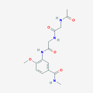 molecular formula C15H20N4O5 B7423551 3-[[2-[(2-acetamidoacetyl)amino]acetyl]amino]-4-methoxy-N-methylbenzamide 