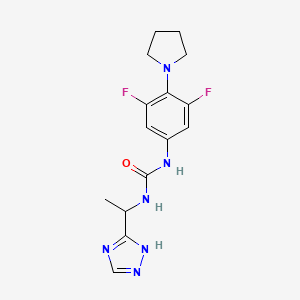 1-(3,5-difluoro-4-pyrrolidin-1-ylphenyl)-3-[1-(1H-1,2,4-triazol-5-yl)ethyl]urea