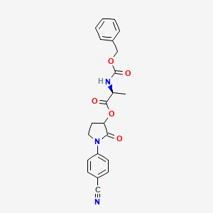 [1-(4-cyanophenyl)-2-oxopyrrolidin-3-yl] (2S)-2-(phenylmethoxycarbonylamino)propanoate