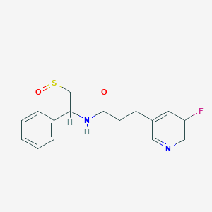 molecular formula C17H19FN2O2S B7423589 3-(5-fluoropyridin-3-yl)-N-(2-methylsulfinyl-1-phenylethyl)propanamide 