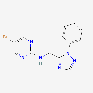 molecular formula C13H11BrN6 B7423594 5-bromo-N-[(2-phenyl-1,2,4-triazol-3-yl)methyl]pyrimidin-2-amine 