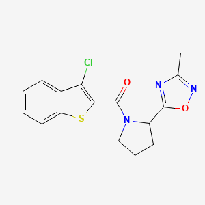 (3-Chloro-1-benzothiophen-2-yl)-[2-(3-methyl-1,2,4-oxadiazol-5-yl)pyrrolidin-1-yl]methanone