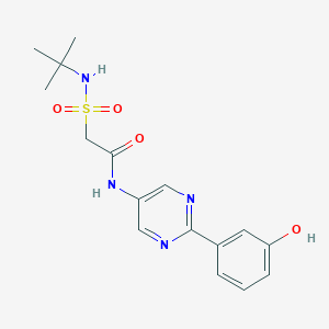 2-(tert-butylsulfamoyl)-N-[2-(3-hydroxyphenyl)pyrimidin-5-yl]acetamide