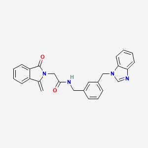 N-[[3-(benzimidazol-1-ylmethyl)phenyl]methyl]-2-(1-methylidene-3-oxoisoindol-2-yl)acetamide