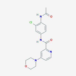 molecular formula C18H19ClN4O3 B7423701 N-(4-acetamido-3-chlorophenyl)-4-morpholin-4-ylpyridine-2-carboxamide 