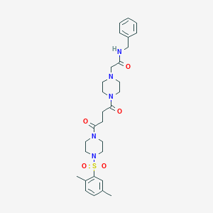 molecular formula C29H39N5O5S B7423708 N-benzyl-2-[4-[4-[4-(2,5-dimethylphenyl)sulfonylpiperazin-1-yl]-4-oxobutanoyl]piperazin-1-yl]acetamide 