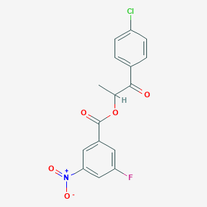 molecular formula C16H11ClFNO5 B7423738 [1-(4-Chlorophenyl)-1-oxopropan-2-yl] 3-fluoro-5-nitrobenzoate 