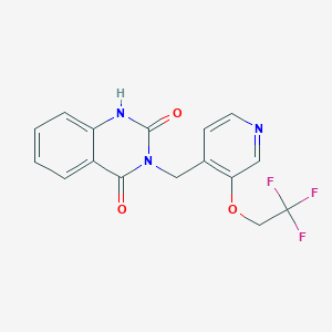 molecular formula C16H12F3N3O3 B7423747 3-[[3-(2,2,2-trifluoroethoxy)pyridin-4-yl]methyl]-1H-quinazoline-2,4-dione 