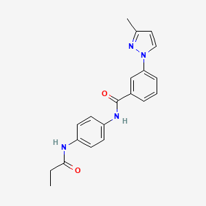 3-(3-methylpyrazol-1-yl)-N-[4-(propanoylamino)phenyl]benzamide