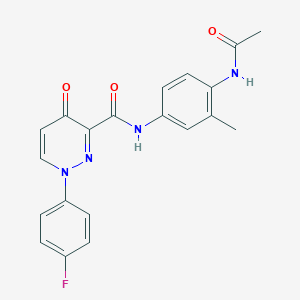 molecular formula C20H17FN4O3 B7423809 N-(4-acetamido-3-methylphenyl)-1-(4-fluorophenyl)-4-oxopyridazine-3-carboxamide 