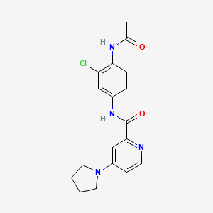 N-(4-acetamido-3-chlorophenyl)-4-pyrrolidin-1-ylpyridine-2-carboxamide