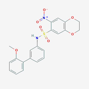 N-[3-(2-methoxyphenyl)phenyl]-7-nitro-2,3-dihydro-1,4-benzodioxine-6-sulfonamide