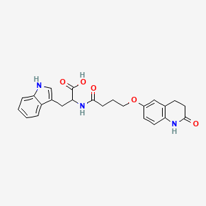 3-(1H-indol-3-yl)-2-[4-[(2-oxo-3,4-dihydro-1H-quinolin-6-yl)oxy]butanoylamino]propanoic acid