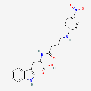 molecular formula C21H22N4O5 B7423838 3-(1H-indol-3-yl)-2-[4-(4-nitroanilino)butanoylamino]propanoic acid 