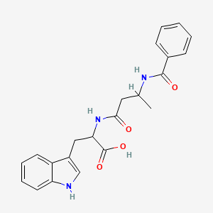 molecular formula C22H23N3O4 B7423841 2-(3-benzamidobutanoylamino)-3-(1H-indol-3-yl)propanoic acid 