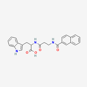 molecular formula C25H23N3O4 B7423860 3-(1H-indol-3-yl)-2-[3-(naphthalene-2-carbonylamino)propanoylamino]propanoic acid 