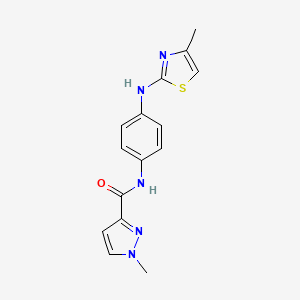 molecular formula C15H15N5OS B7423891 1-methyl-N-[4-[(4-methyl-1,3-thiazol-2-yl)amino]phenyl]pyrazole-3-carboxamide 