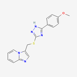 molecular formula C17H15N5OS B7423907 3-[[5-(4-methoxyphenyl)-1H-1,2,4-triazol-3-yl]sulfanylmethyl]imidazo[1,2-a]pyridine 