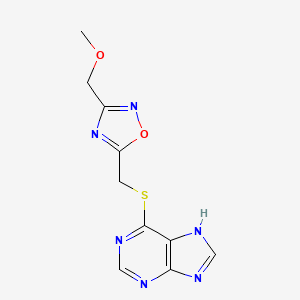 molecular formula C10H10N6O2S B7423920 3-(methoxymethyl)-5-(7H-purin-6-ylsulfanylmethyl)-1,2,4-oxadiazole 