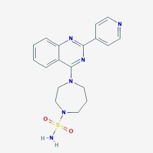 molecular formula C18H20N6O2S B7423927 4-(2-Pyridin-4-ylquinazolin-4-yl)-1,4-diazepane-1-sulfonamide 