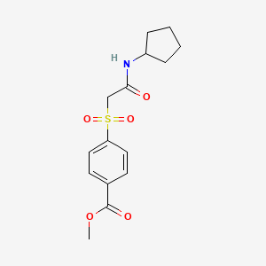 molecular formula C15H19NO5S B7423942 Methyl 4-[2-(cyclopentylamino)-2-oxoethyl]sulfonylbenzoate 