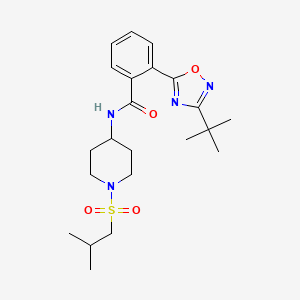 2-(3-tert-butyl-1,2,4-oxadiazol-5-yl)-N-[1-(2-methylpropylsulfonyl)piperidin-4-yl]benzamide