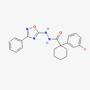 1-(3-fluorophenyl)-N'-(3-phenyl-1,2,4-oxadiazol-5-yl)cyclohexane-1-carbohydrazide