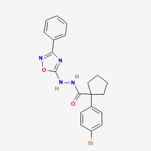 1-(4-bromophenyl)-N'-(3-phenyl-1,2,4-oxadiazol-5-yl)cyclopentane-1-carbohydrazide