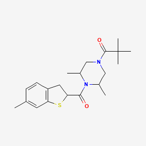 1-[3,5-Dimethyl-4-(6-methyl-2,3-dihydro-1-benzothiophene-2-carbonyl)piperazin-1-yl]-2,2-dimethylpropan-1-one